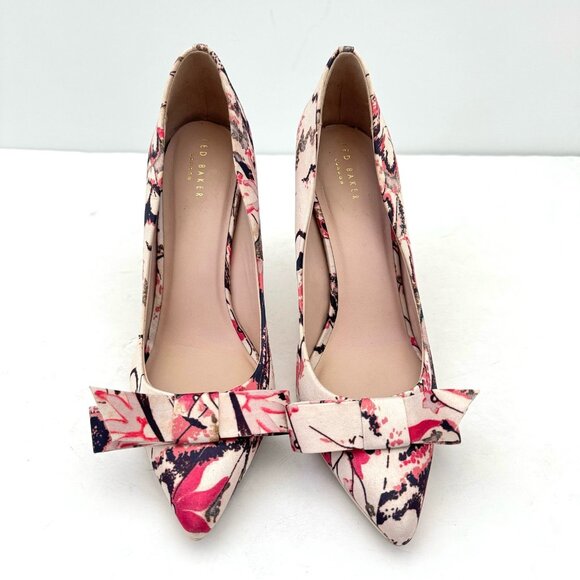 Ted Baker London Zafiip Multicolor Floral Bow Pointed Toe Pump - Picture 2 of 8